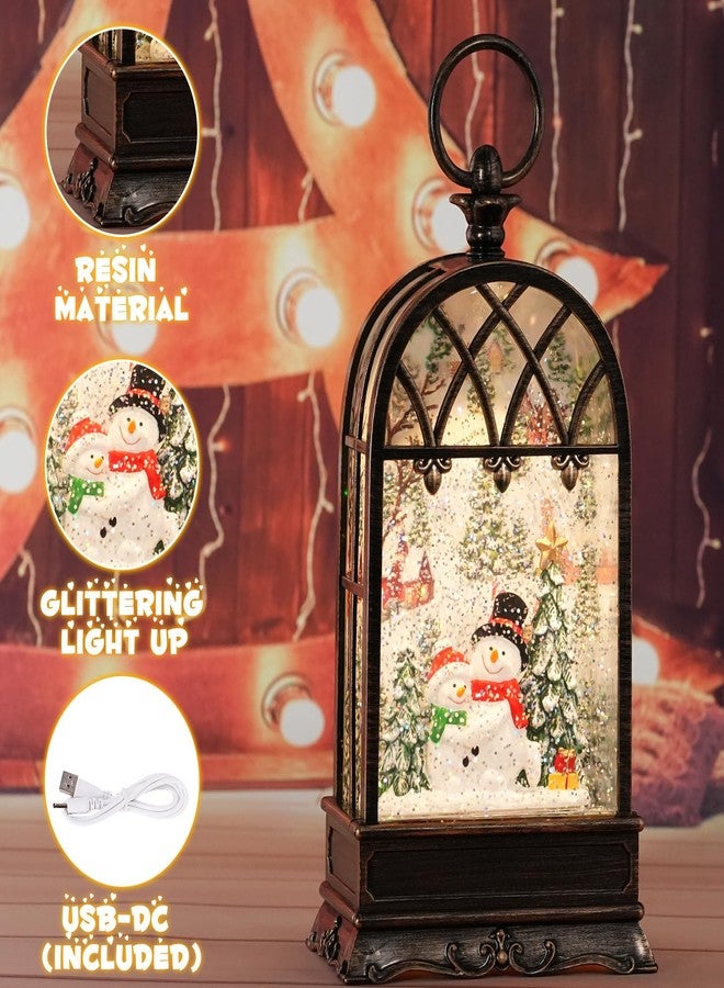 كرة ثلجية لعيد الميلاد مع رجل ثلجي، كرات ثلجية مضيئة لعيد الميلاد مع مؤقت، فانوس كرات ثلجية موسيقية متلألئة لتزيين عيد الميلاد (رجل ثلجي) - Image 3